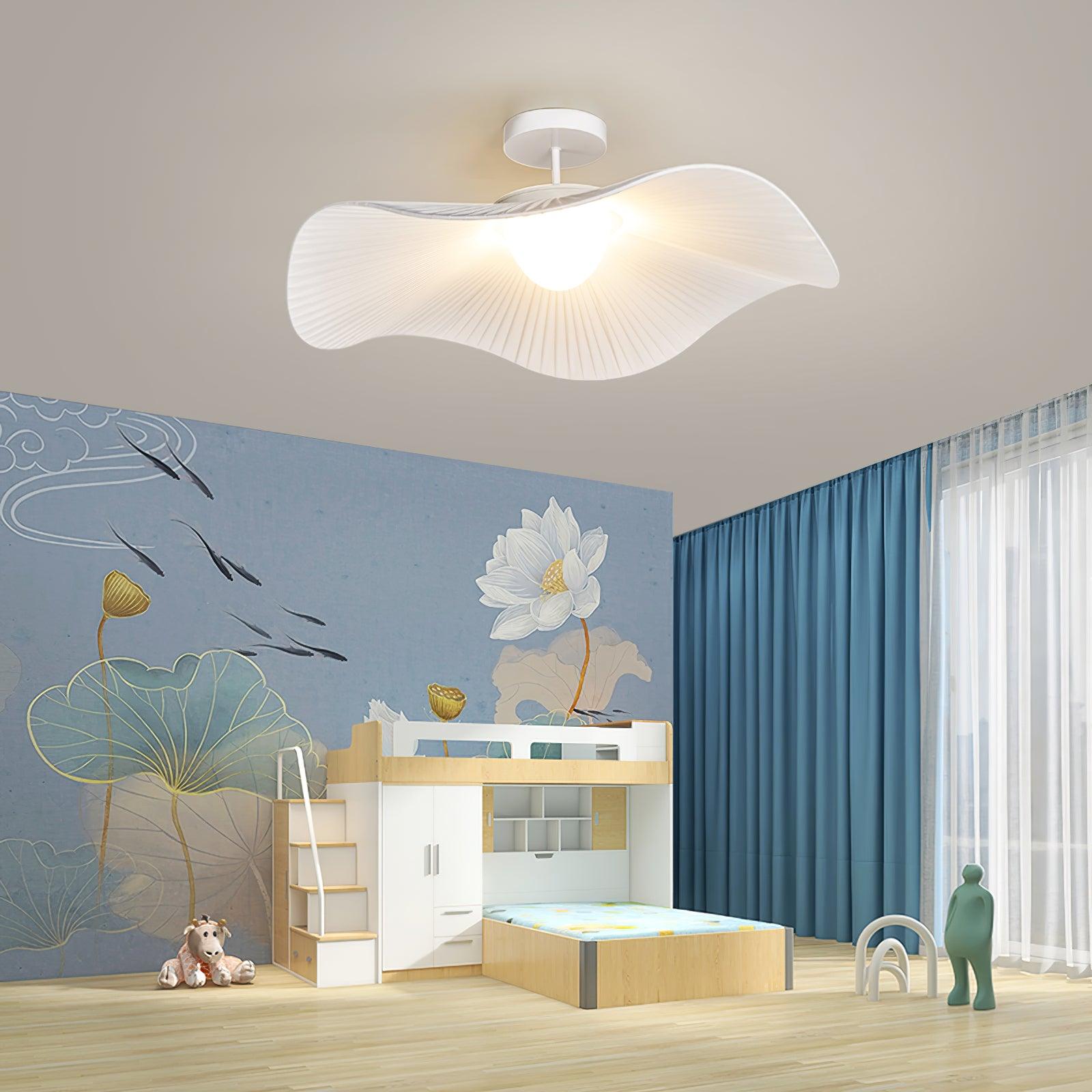 Modern White Cloud Fabric LED Ceiling Lamp for Bedroom and Kids Room