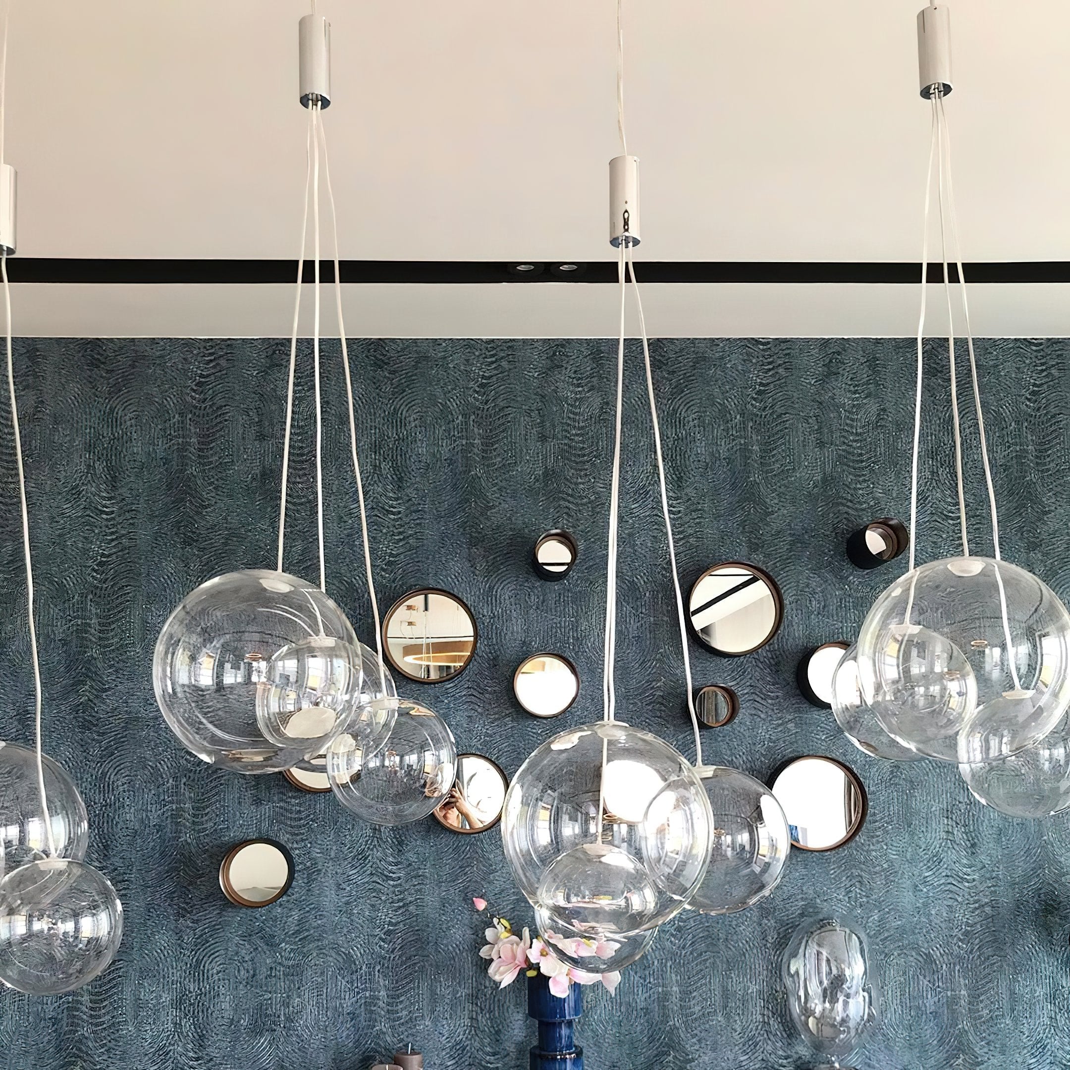 artistic-led-cluster-bubble-pendant-lamp-with-chrome-accents-and-glass-spheres