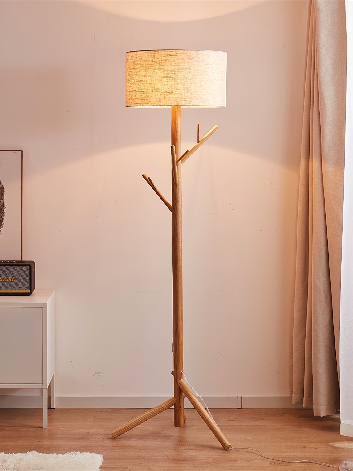modern-ash-wood-tripod-floor-lamp-with-integrated-coat-rack-and-fabric-shade