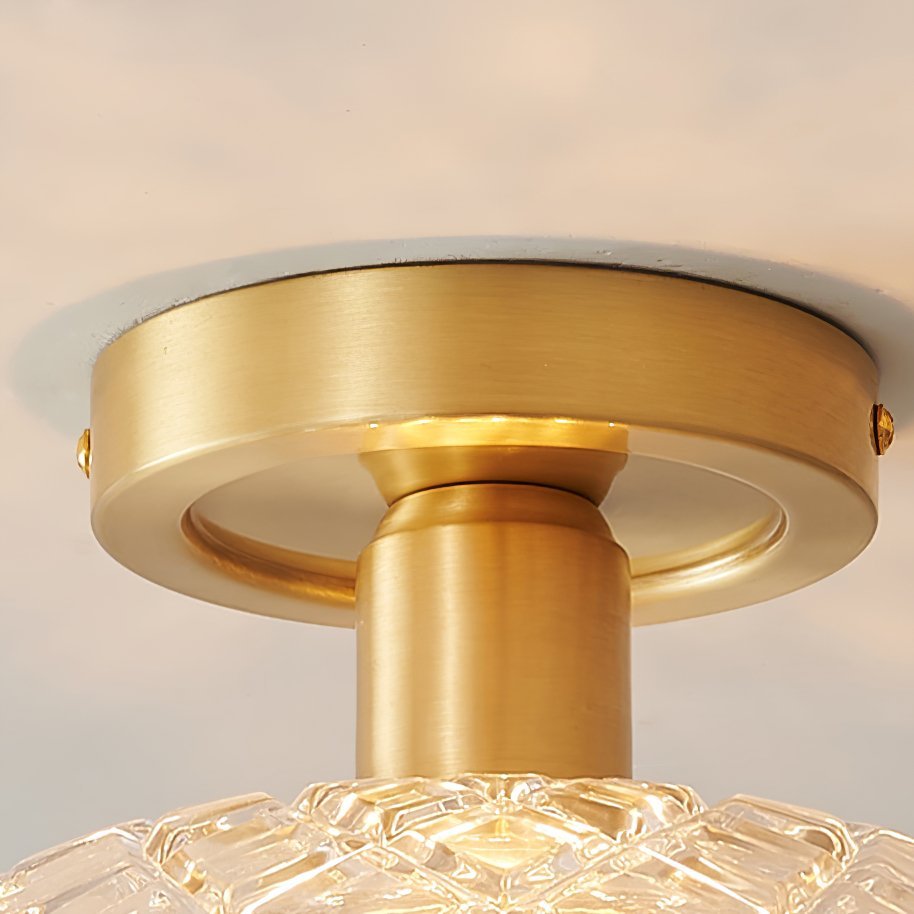vintage-glass-pineapple-ceiling-flush-mount-light-in-brass-for-entryway-and-hallway