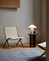 Colette Art Deco Portable Table Lamp with Elegant Textured Fabric Shade