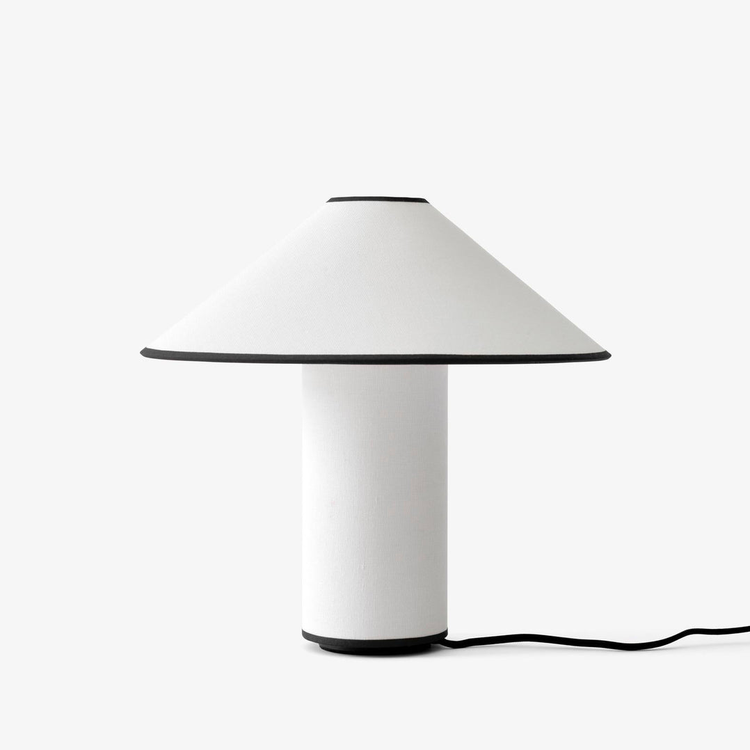 Colette Art Deco Portable Table Lamp with Elegant Textured Fabric Shade