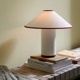 Colette Art Deco Portable Table Lamp with Elegant Textured Fabric Shade