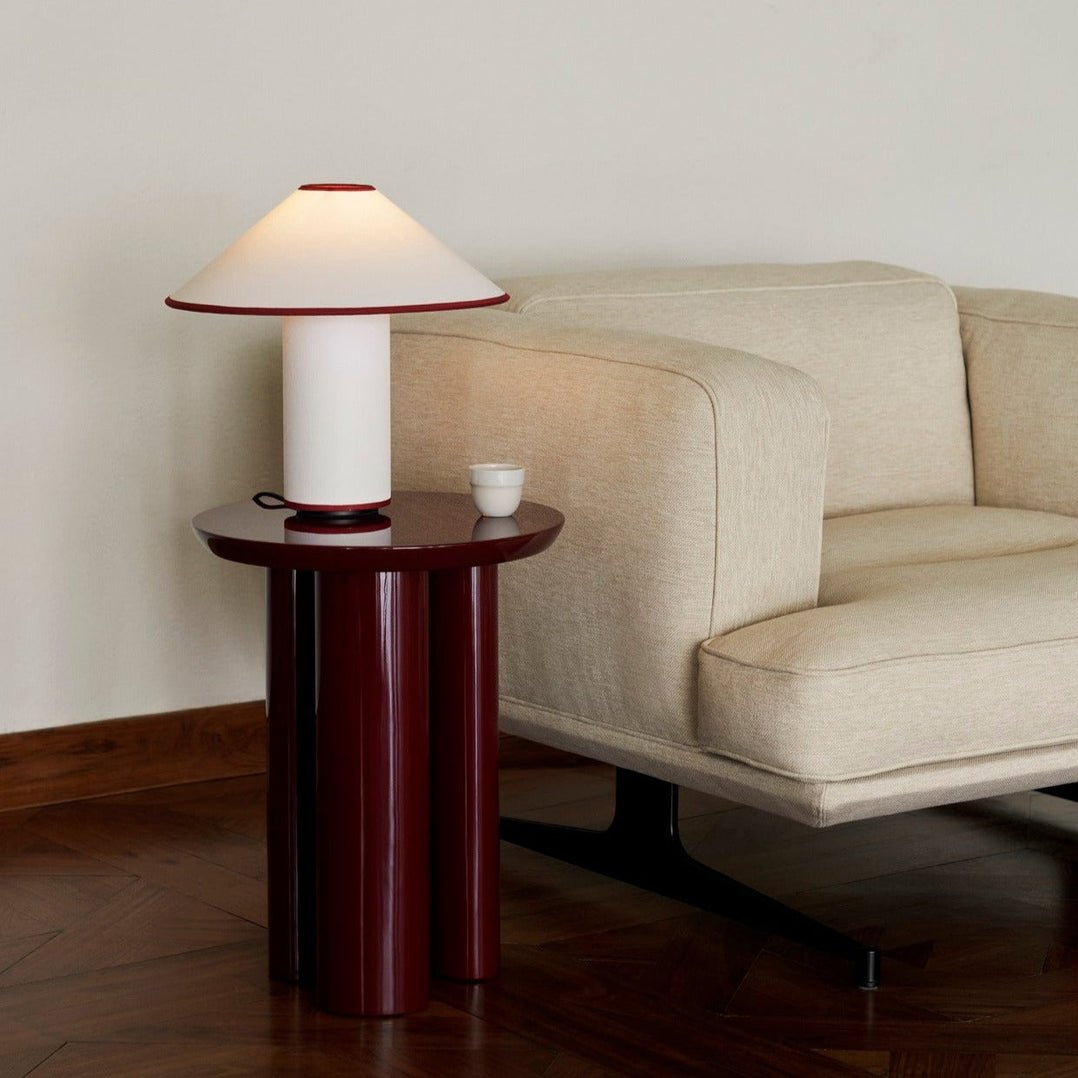 Colette Art Deco Portable Table Lamp with Elegant Textured Fabric Shade