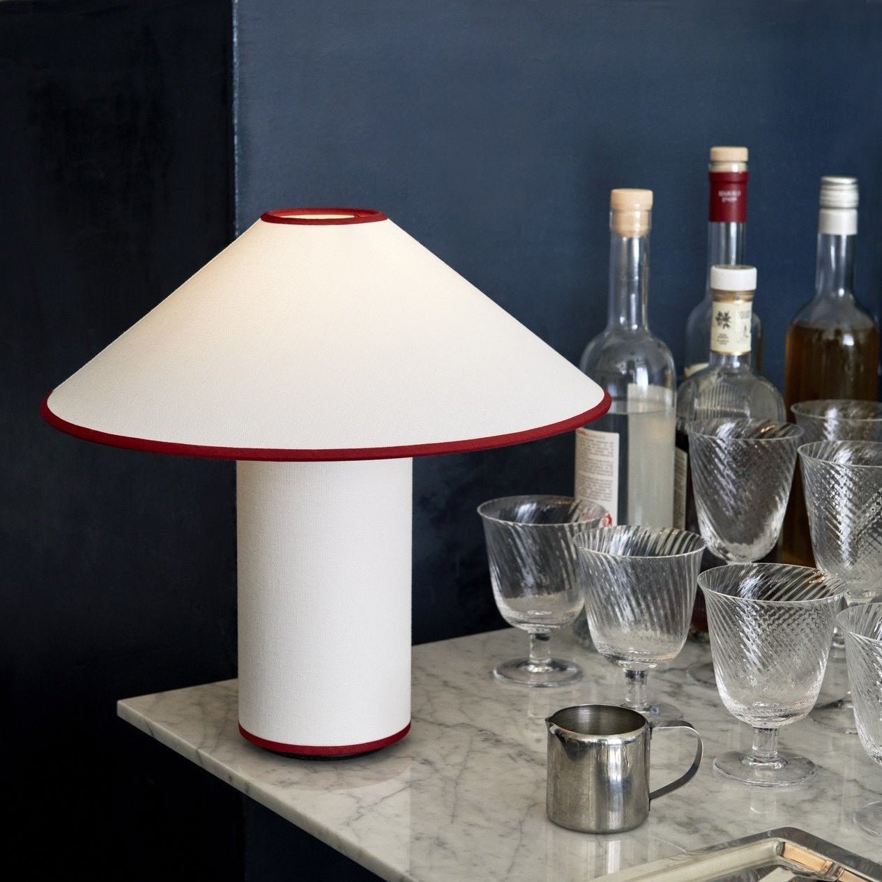 Colette Art Deco Portable Table Lamp with Elegant Textured Fabric Shade