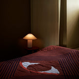 Colette Art Deco Portable Table Lamp with Elegant Textured Fabric Shade