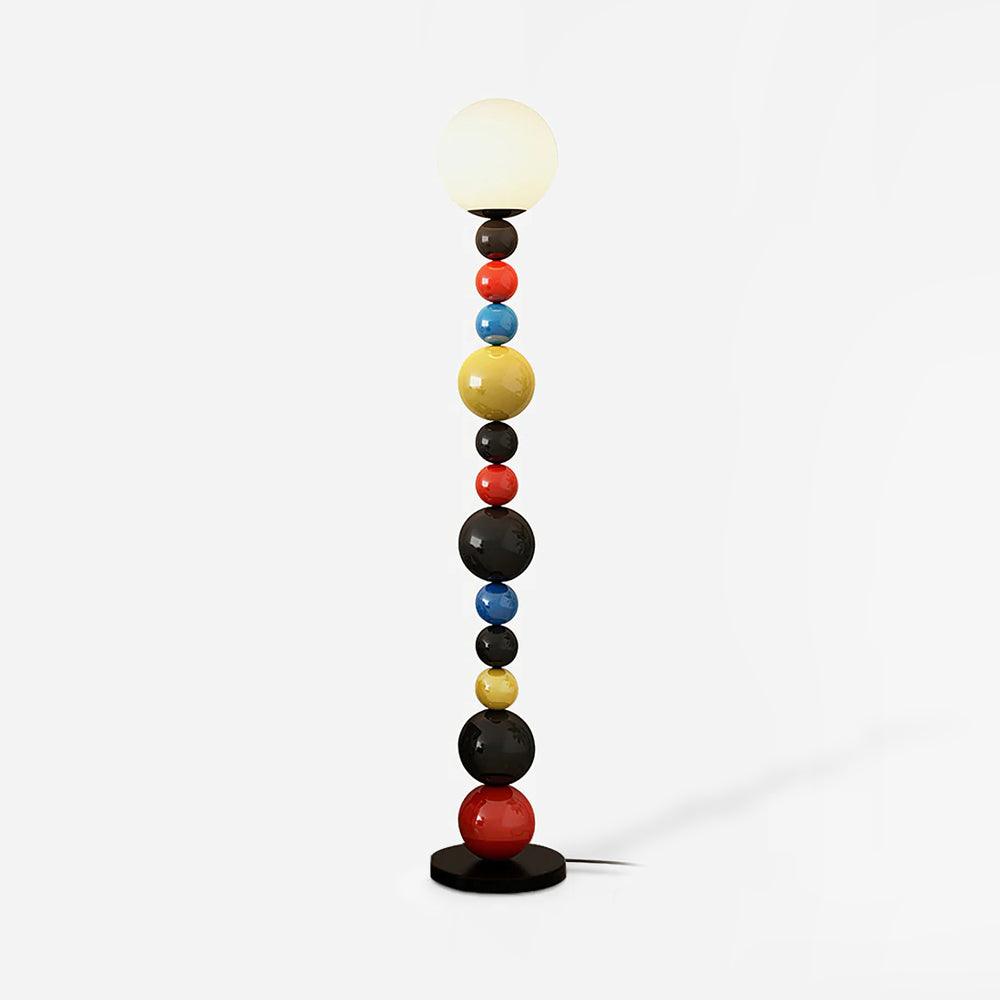 Modern Round Glass Globe Floor Lamp Colorful Metal Standing Reading Light for Indoor Use