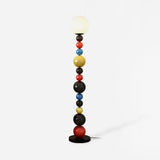 Modern Round Glass Globe Floor Lamp Colorful Metal Standing Reading Light for Indoor Use