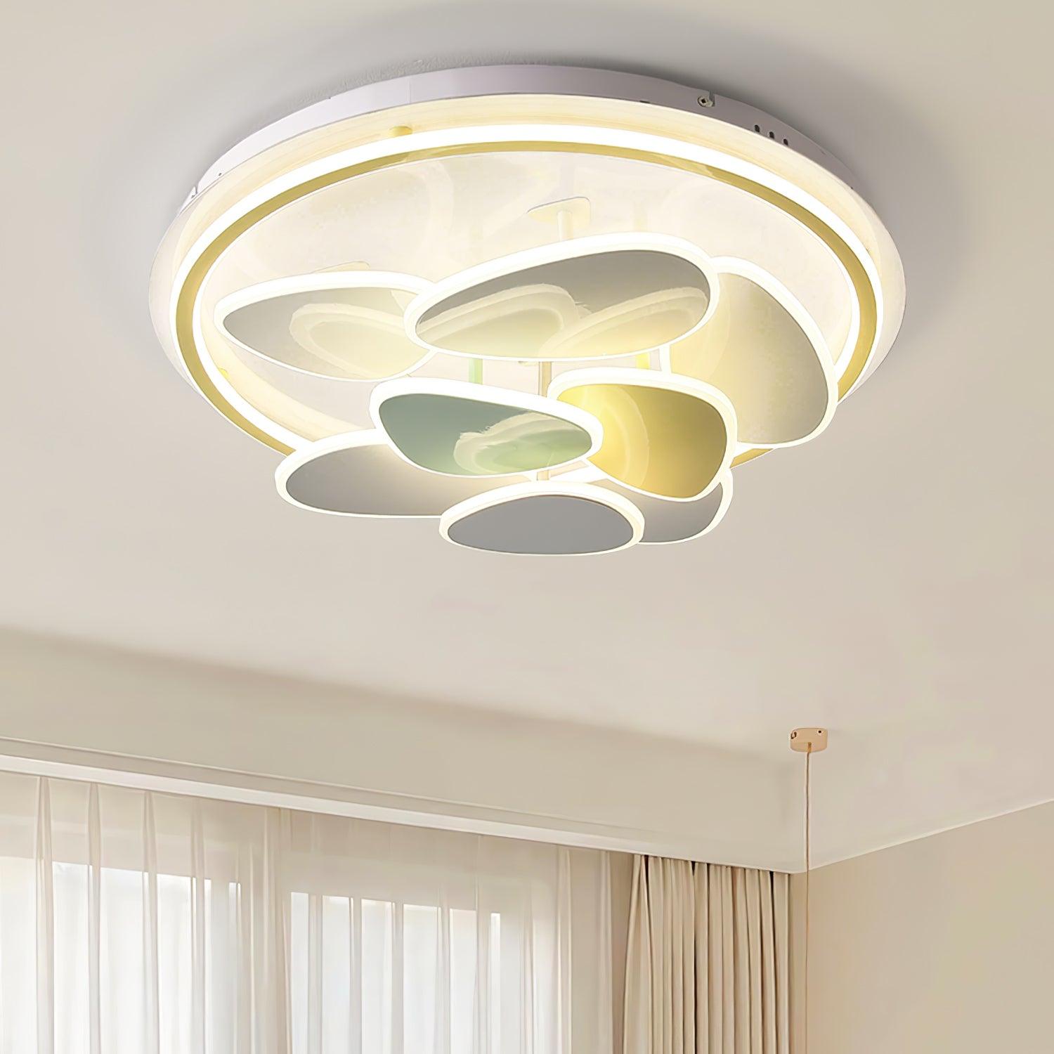 Modern Cloud Shape Round LED Flush Mount Ceiling Lamp for Playroom and Bedroom Decor