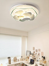 Modern Cloud Shape Round LED Flush Mount Ceiling Lamp for Playroom and Bedroom Decor