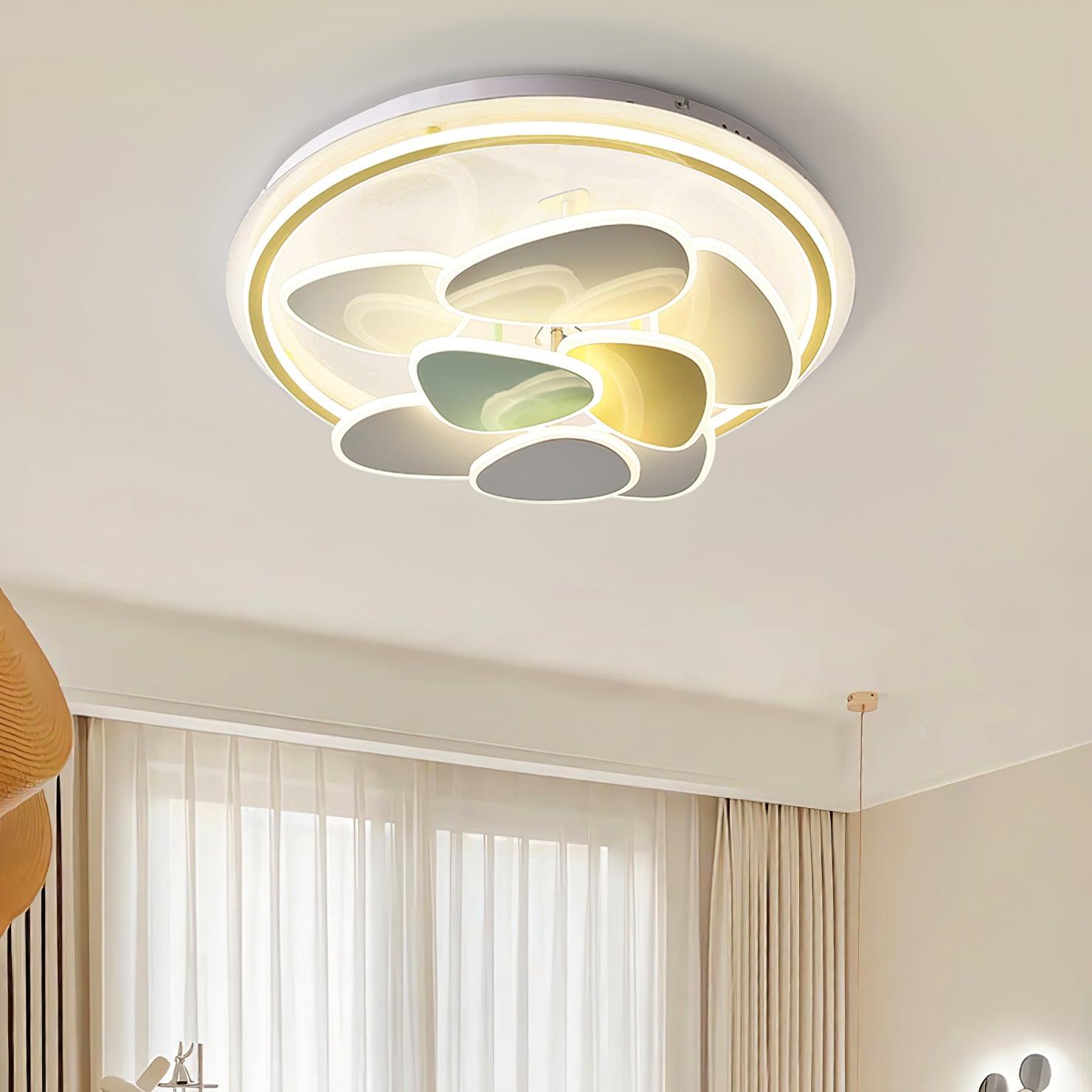 Modern Cloud Shape Round LED Flush Mount Ceiling Lamp for Playroom and Bedroom Decor