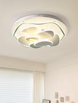 Modern Cloud Shape Round LED Flush Mount Ceiling Lamp for Playroom and Bedroom Decor