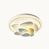 Modern Cloud Shape Round LED Flush Mount Ceiling Lamp for Playroom and Bedroom Decor