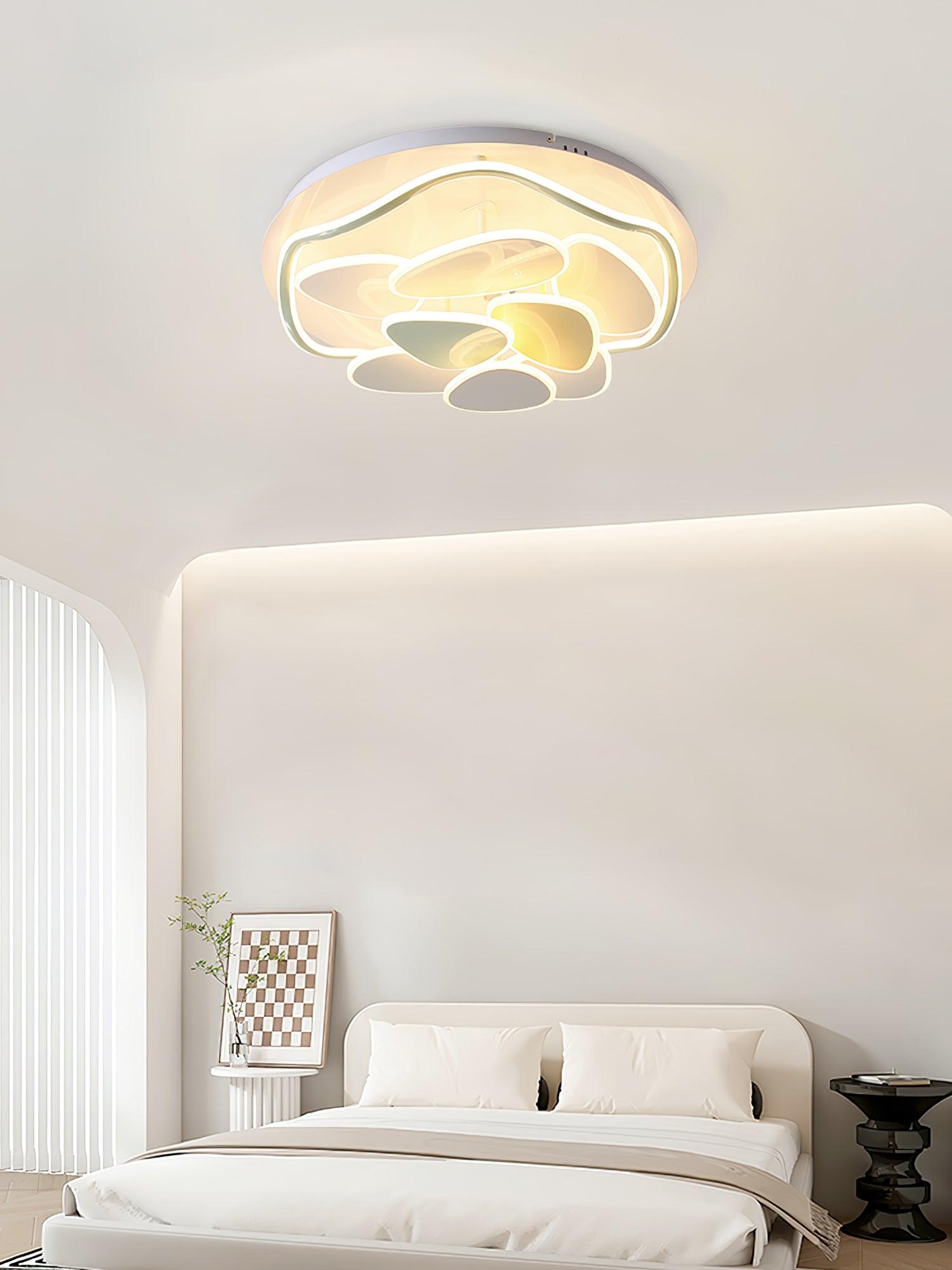 Modern Cloud Shape Round LED Flush Mount Ceiling Lamp for Playroom and Bedroom Decor