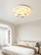 Modern Cloud Shape Round LED Flush Mount Ceiling Lamp for Playroom and Bedroom Decor