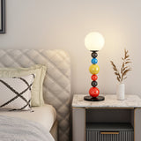 Modern Round Glass Globe Floor Lamp Colorful Metal Standing Reading Light for Indoor Use