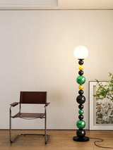 Modern Round Glass Globe Floor Lamp Colorful Metal Standing Reading Light for Indoor Use