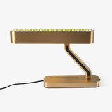 Modern Industrial Brass Table Lamp with Integrated LED and Built in Pen Tray