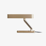 Modern Industrial Brass Table Lamp with Integrated LED and Built in Pen Tray