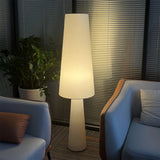 Modern Column White Fabric Floor Lamp Elegant Minimalist Cylinder Standing Light