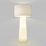 Modern Column White Fabric Floor Lamp Elegant Minimalist Cylinder Standing Light