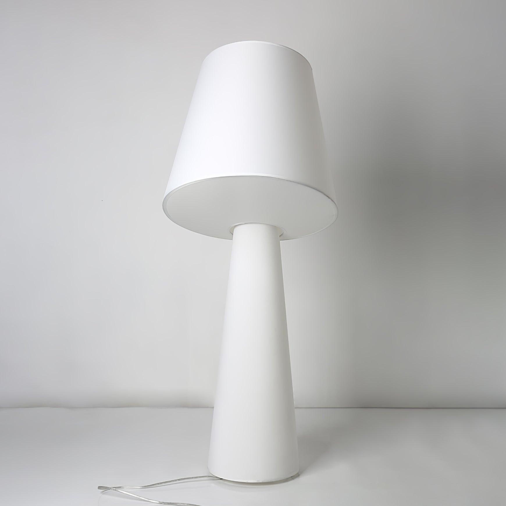 Modern Column White Fabric Floor Lamp Elegant Minimalist Cylinder Standing Light