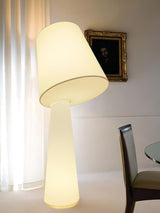 Modern Column White Fabric Floor Lamp Elegant Minimalist Cylinder Standing Light