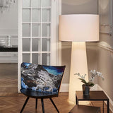 Modern Column White Fabric Floor Lamp Elegant Minimalist Cylinder Standing Light