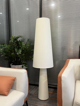 Modern Column White Fabric Floor Lamp Elegant Minimalist Cylinder Standing Light