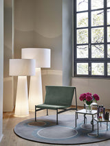 Modern Column White Fabric Floor Lamp Elegant Minimalist Cylinder Standing Light