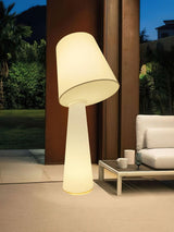 Modern Column White Fabric Floor Lamp Elegant Minimalist Cylinder Standing Light