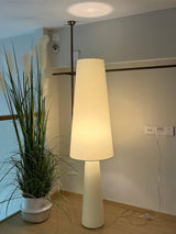 Modern Column White Fabric Floor Lamp Elegant Minimalist Cylinder Standing Light