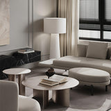Modern Column White Fabric Floor Lamp Elegant Minimalist Cylinder Standing Light