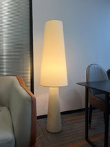 Modern Column White Fabric Floor Lamp Elegant Minimalist Cylinder Standing Light