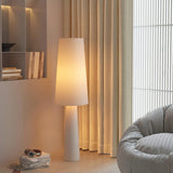Modern Column White Fabric Floor Lamp Elegant Minimalist Cylinder Standing Light