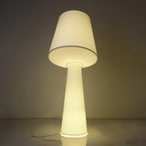 Modern Column White Fabric Floor Lamp Elegant Minimalist Cylinder Standing Light