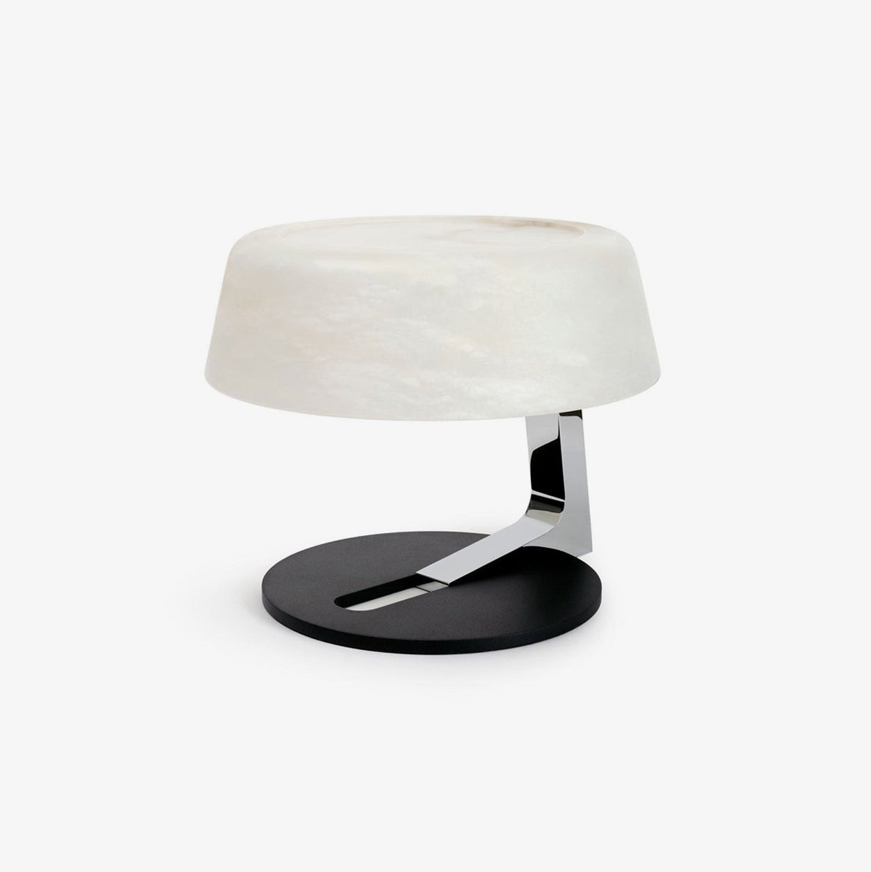 Modern Natural Alabaster Desk Lamp with Polished Metal Base and LED G9 Socket