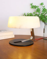 Modern Natural Alabaster Desk Lamp with Polished Metal Base and LED G9 Socket