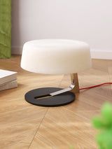 Modern Natural Alabaster Desk Lamp with Polished Metal Base and LED G9 Socket