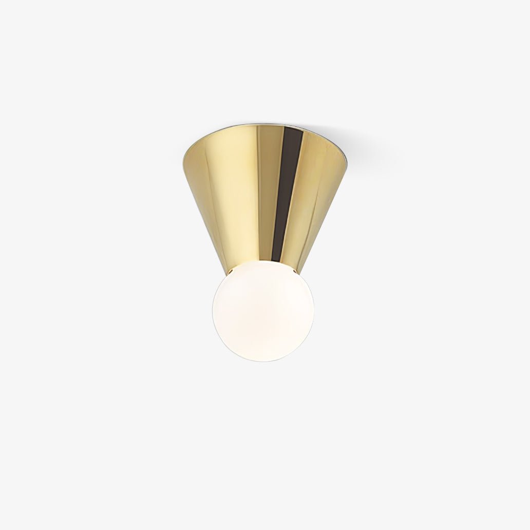 Modern Minimalist Conical Glass Ceiling Light Fixture for Indoor Use