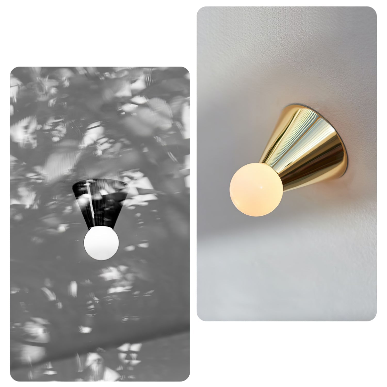 Modern Minimalist Conical Glass Ceiling Light Fixture for Indoor Use
