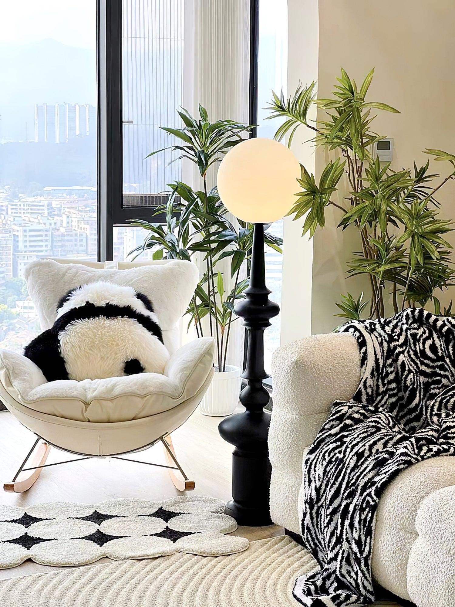 Roman Column Ambient Floor Lamp Classical Resin Standing Light for Living Room Bedroom