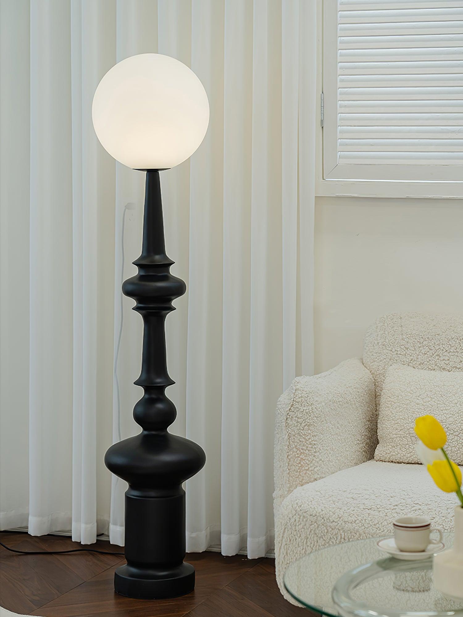 Roman Column Ambient Floor Lamp Classical Resin Standing Light for Living Room Bedroom