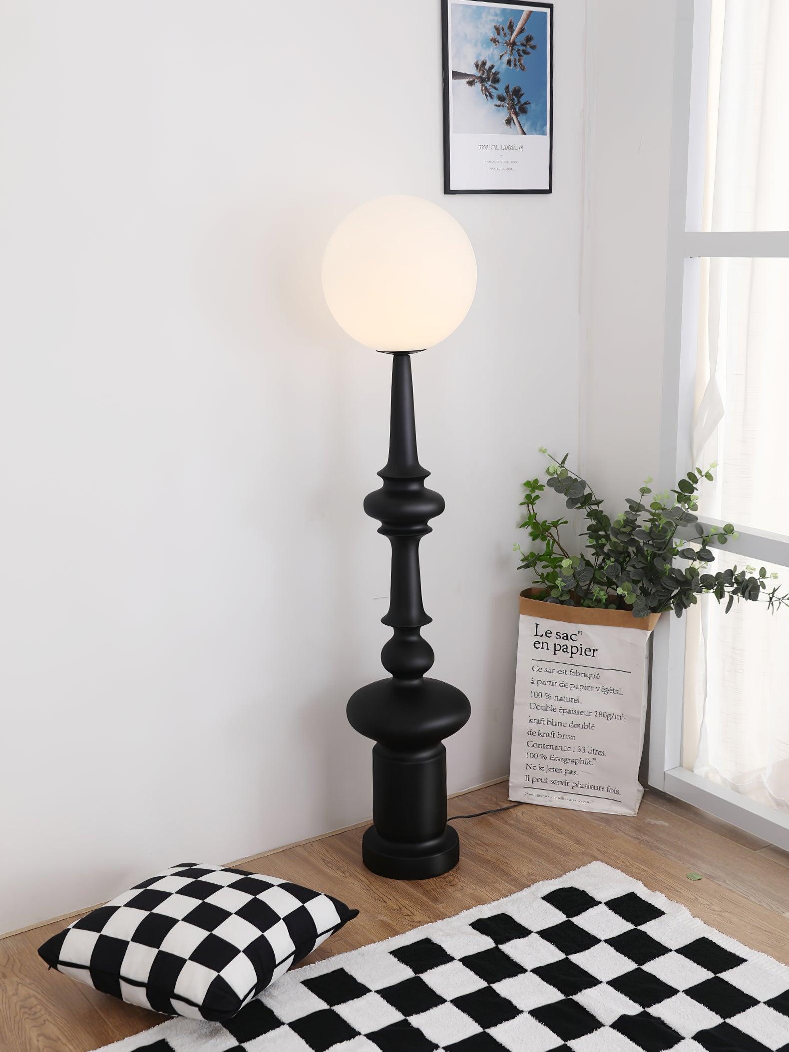 Roman Column Ambient Floor Lamp Classical Resin Standing Light for Living Room Bedroom