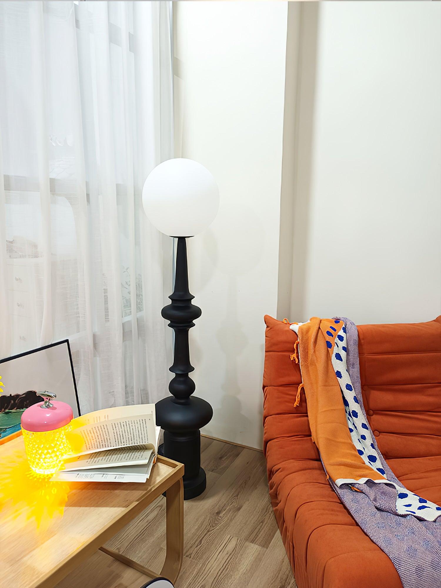 Roman Column Ambient Floor Lamp Classical Resin Standing Light for Living Room Bedroom