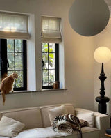 Roman Column Ambient Floor Lamp Classical Resin Standing Light for Living Room Bedroom