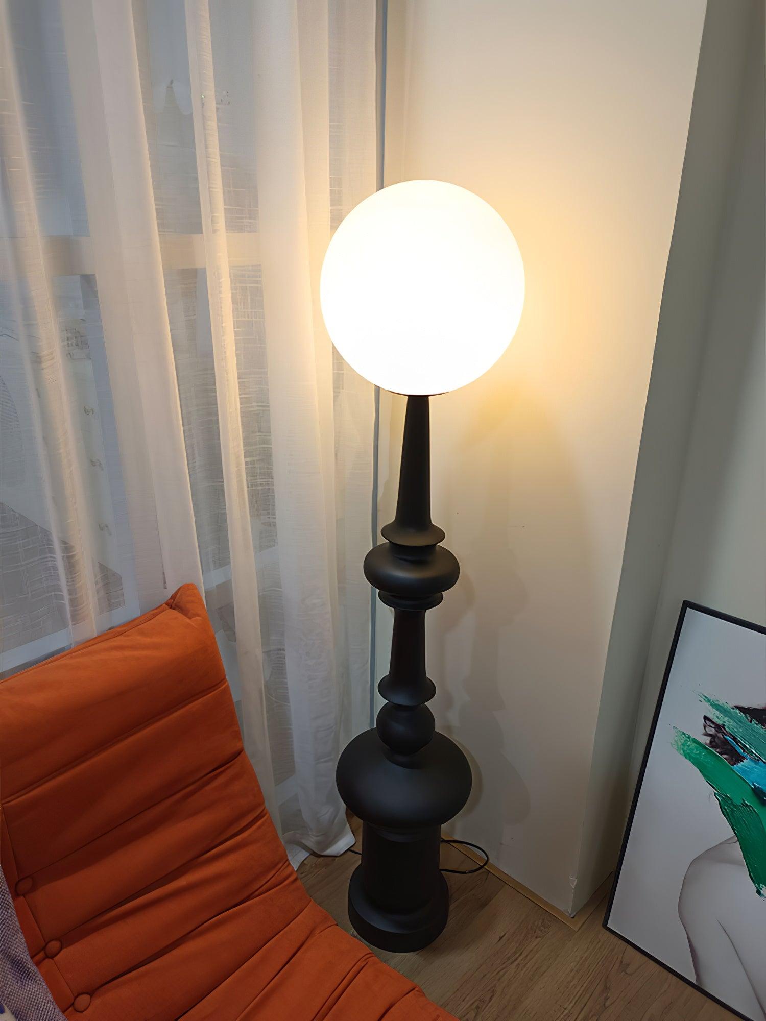 Roman Column Ambient Floor Lamp Classical Resin Standing Light for Living Room Bedroom