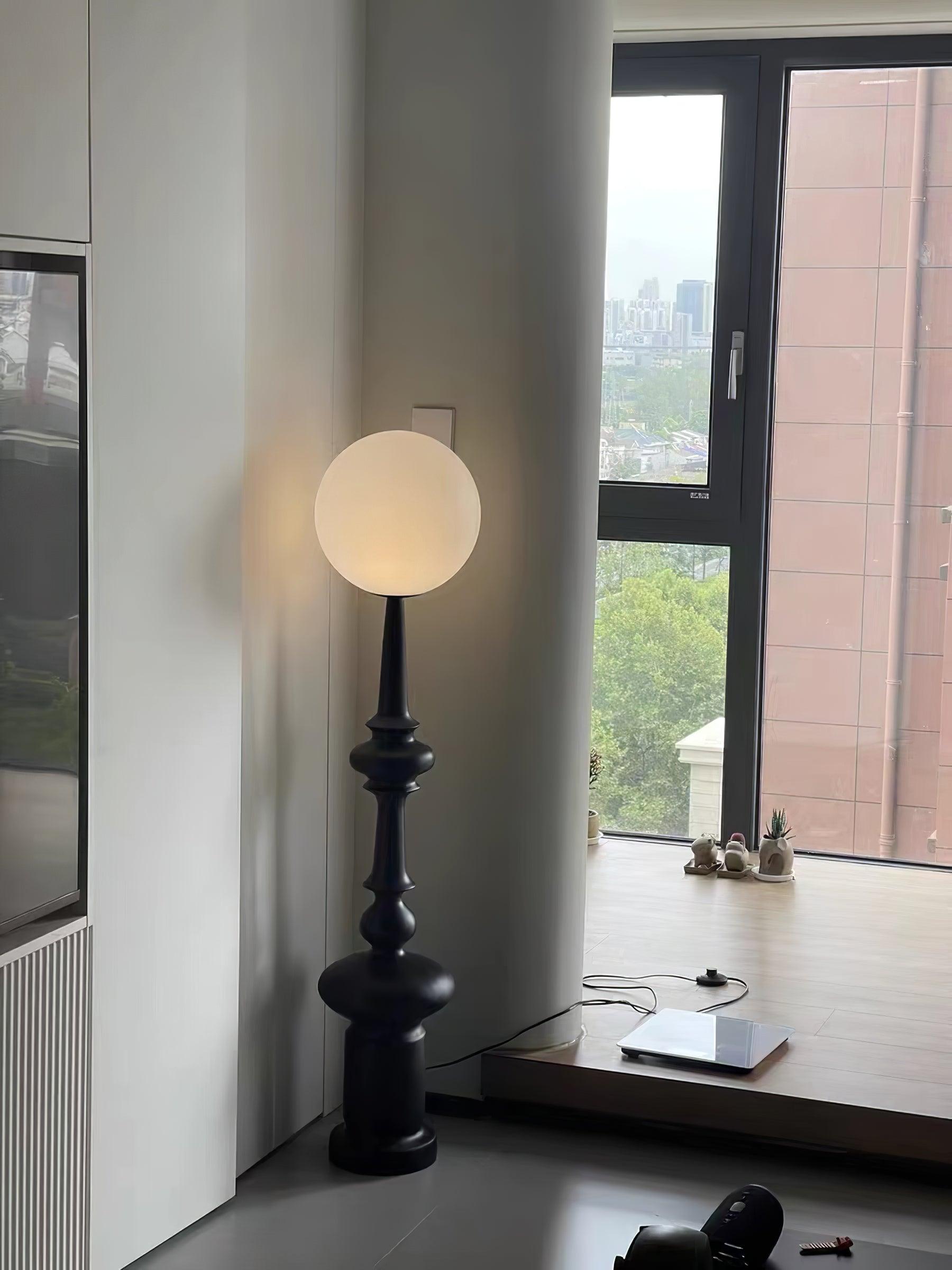 Roman Column Ambient Floor Lamp Classical Resin Standing Light for Living Room Bedroom
