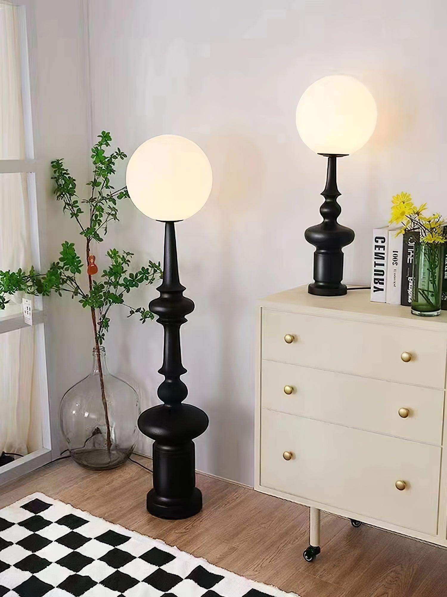 Roman Column Ambient Floor Lamp Classical Resin Standing Light for Living Room Bedroom
