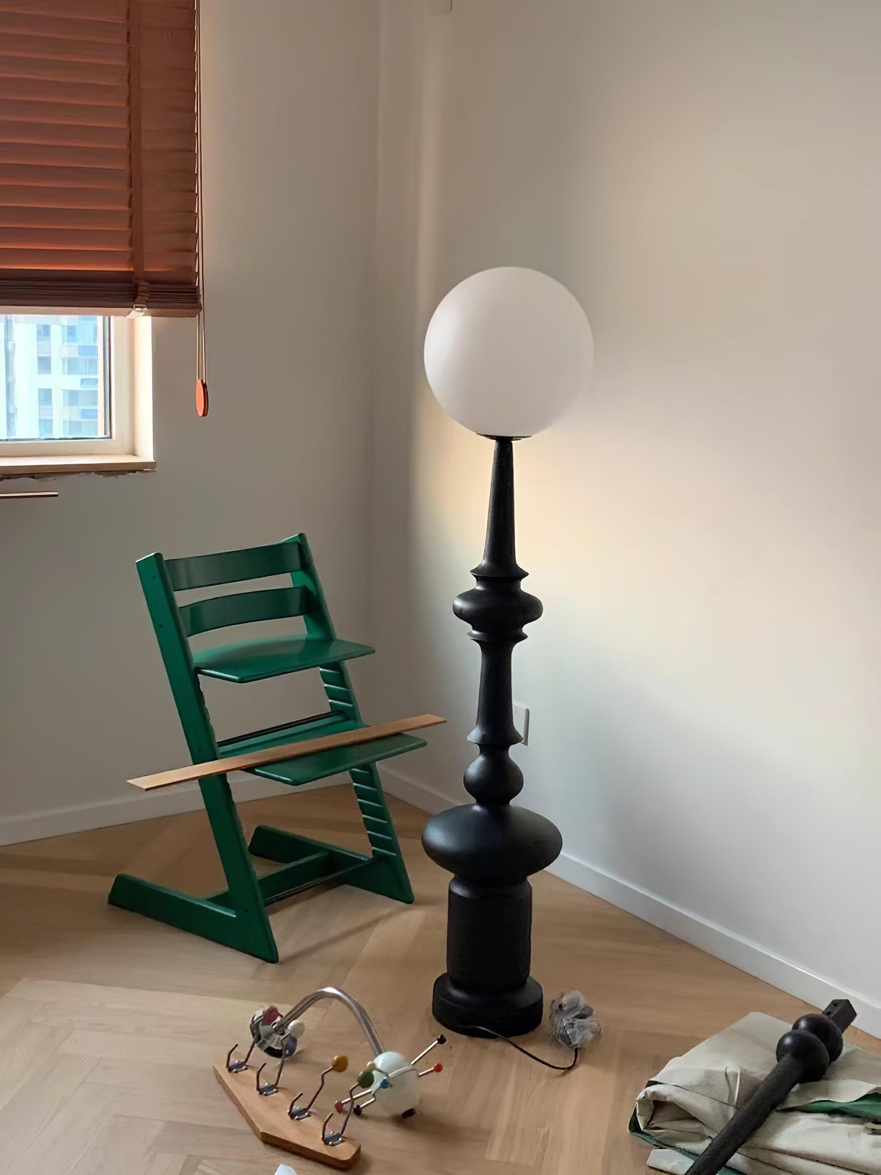 Roman Column Ambient Floor Lamp Classical Resin Standing Light for Living Room Bedroom